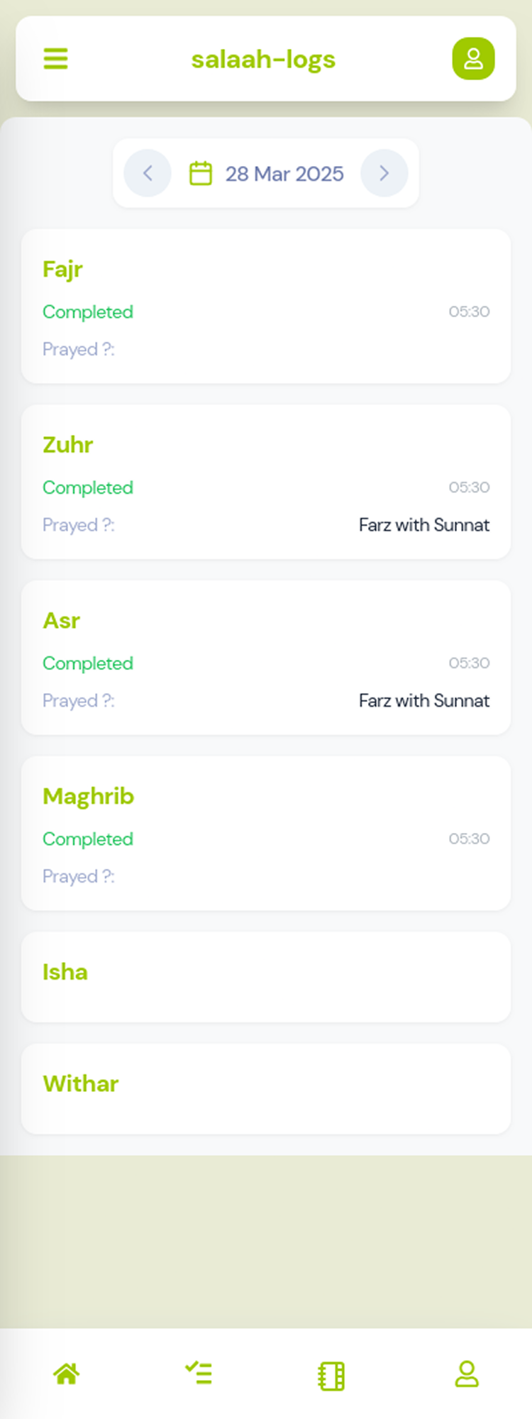 Salaah-Logs