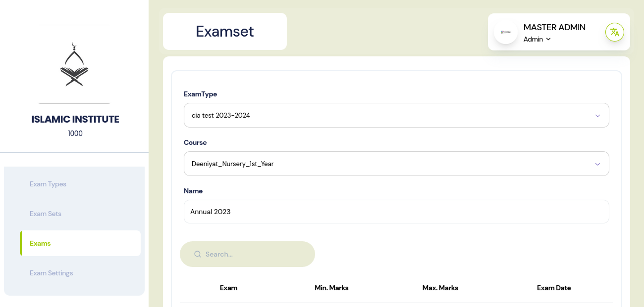Exam Mark Enter